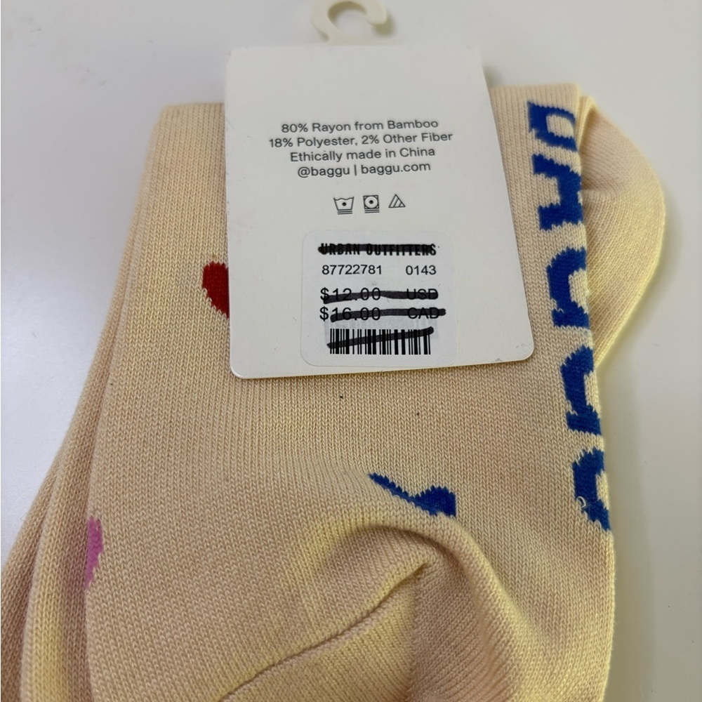 NWT BAGGU Hearts Crew Sock - Picture 7 of 10